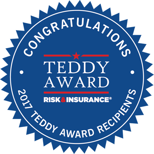 2017 Risk & Insurance Teddy Award seal